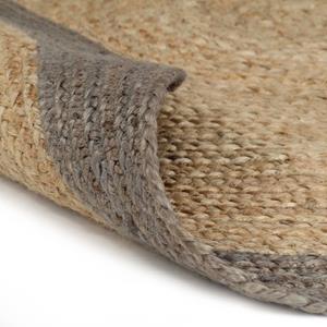 vidaXL Vloerkleed handgemaakt met grijze rand 240 cm jute