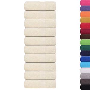 vidaXL Zeepdoekjes 10 st 30x30 cm 360 g/m² 100% katoen crèmekleurig