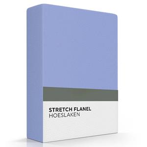 Zavelo Stretch Flanel Hoeslaken Blauw-Lits-jumeaux (180x220 cm)