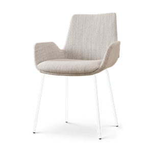 Nolon Nora-Eef eetkamerstoel beige gemêleerd - wit onderstel