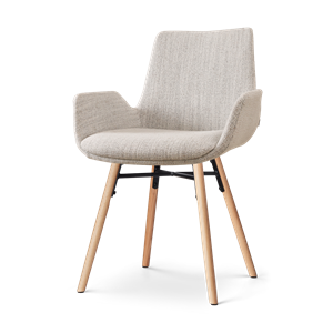 Nolon Nena-Eef eetkamerstoel beige gemêleerd - houten onderstel