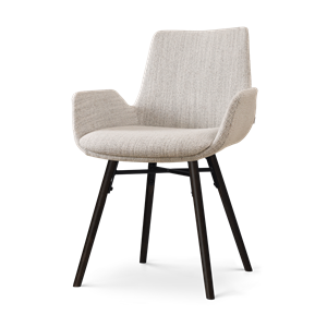 Nolon Nena-Eef eetkamerstoel beige gemêleerd - zwart houten onderstel