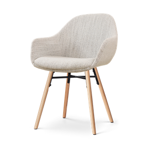 Nolon Nena-Mae eetkamerstoel beige gemêleerd - houten onderstel