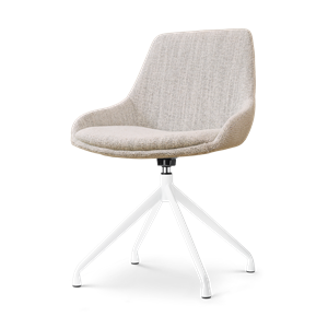 Nolon Nola-Isa draaibare eetkamerstoel beige gemêleerd - wit onderstel