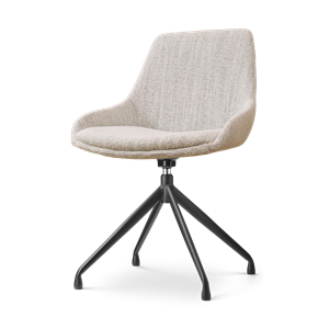 Nolon Nola-Isa draaibare eetkamerstoel beige gemêleerd - zwart onderstel