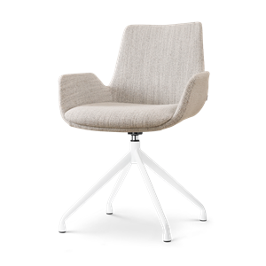 Nolon Nola-Eef draaibare eetkamerstoel beige gemêleerd - wit onderstel