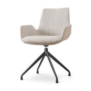 Nolon Nola-Eef draaibare eetkamerstoel beige gemêleerd - zwart onderstel