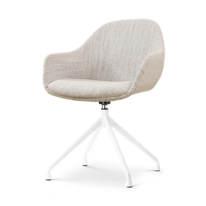Nolon Nola-Mae draaibare eetkamerstoel beige gemêleerd - wit onderstel