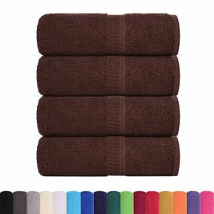 vidaXL Zeepdoekjes 4 st 30x30 cm 360 g/m² 100% katoen bruin