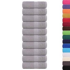 vidaXL Zeepdoekjes 10 st 30x30 cm 360 g/m² 100% katoen grijs
