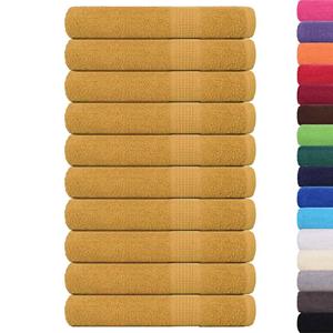vidaXL Saunahanddoeken 10 st 80x200cm 360 g/m² 100% katoen goudkleurig
