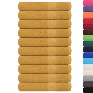 vidaXL Handdoeken 10 st 100x200 cm 360 g/m² 100% katoen goudkleurig