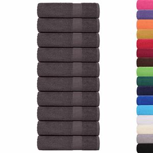 vidaXL Badhanddoeken 10 st 100x150 cm 360 g/m² 100% katoen antraciet