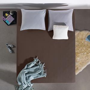 Home Care Dubbel Jersey Hoeslaken - Deep Taupe - 160x200 cm - Taupe -  - 