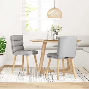 vidaXL Eetkamerstoelen 2 st stof wolk grijs