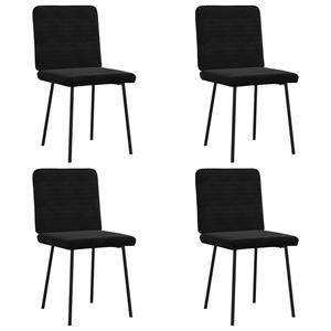 vidaXL Eetkamerstoelen 4 st fluweel zwart