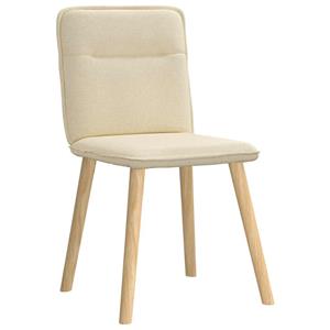 vidaXL Eetkamerstoelen 4 st stof crèmekleurig