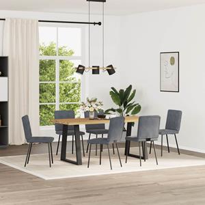 vidaXL Eetkamerstoelen 6 st fluweel donkergrijs