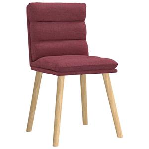 vidaXL Eetkamerstoelen 6 st stof wijnrood