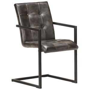 vidaXL Eetkamerstoelen 4 st echt leer verweerd grijs