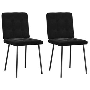 VidaXL Eetkamerstoelen 2 st fluweel zwart