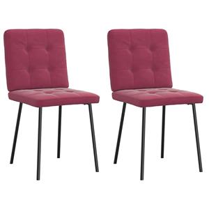 VidaXL Eetkamerstoelen 2 st fluweel wijnrood