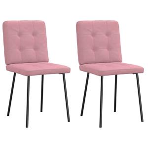 VidaXL Eetkamerstoelen 2 st fluweel roze