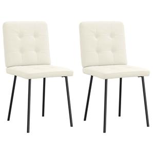 VidaXL Eetkamerstoelen 2 st fluweel crèmekleurig