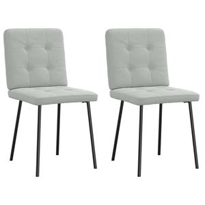 VidaXL Eetkamerstoelen 2 st fluweel lichtgrijs