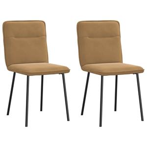 VidaXL Eetkamerstoelen 2 st fluweel bruin