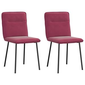 VidaXL Eetkamerstoelen 2 st fluweel wijnrood