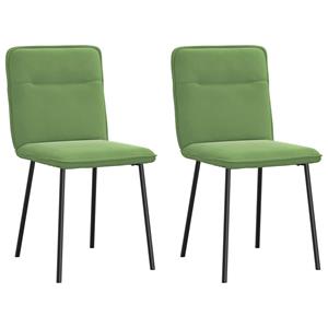 VidaXL Eetkamerstoelen 2 st fluweel lichtgroen