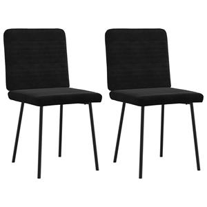 VidaXL Eetkamerstoelen 2 st fluweel zwart