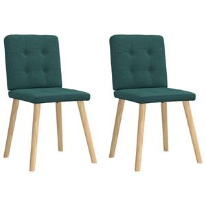 VidaXL Eetkamerstoelen 2 st stof donkergroen