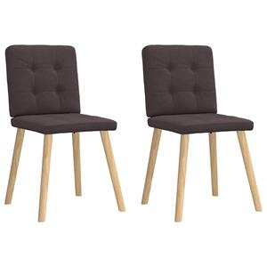 VidaXL Eetkamerstoelen 2 st stof donkerbruin