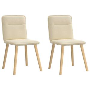 VidaXL Eetkamerstoelen 2 st stof crèmekleurig