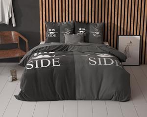 RoyalTextile - His and Her Side Dekbedovertrek Micropercal - Zwart - 200 x 220