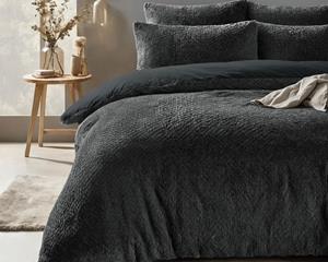 RoyalTextile - Teddy Fur Dekbedovertrek - Antraciet - 140 x 220