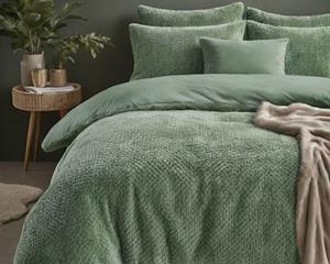 RoyalTextile - Teddy Fur Dekbedovertrek - Groen - 140 x 220