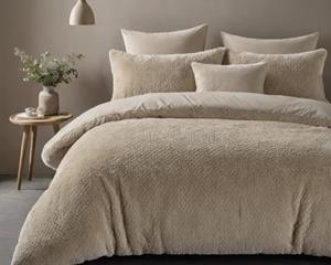 RoyalTextile - Teddy Fur Dekbedovertrek - Taupe - 140 x 220