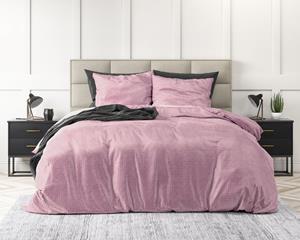 RoyalTextile - Embossed Velvet Fashion Dekbedovertrek - Roze - 200 x 220