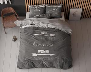 RoyalTextile - Women Always Right Dekbedovertrek 100% Katoen - Antraciet - 240 x 220