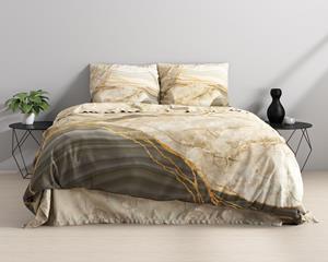 RoyalTextile - Botticino Dekbedovertrek Katoen-Satijn - Taupe - 200 x 220