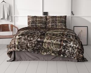 RoyalTextile - Milena Dekbedovertrek Katoen-Satijn - Bruin - 140 x 220