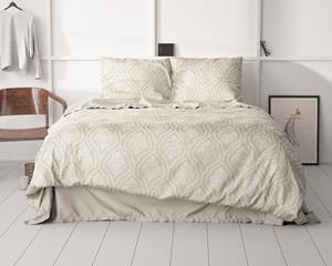 RoyalTextile - Yaco Dekbedovertrek Katoen-Satijn - Zand - 140 x 220