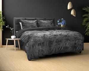 RoyalTextile - Crushed Velvet Volcanic Antracite Dekbedovertrek - Antraciet - 140 x 220