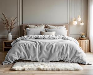 RoyalTextile - Teddy Katoen Dekbedovertrek - Wit - 240 x 220