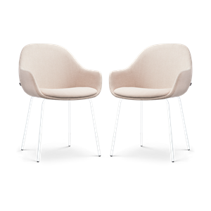 Nolon Nora-Mae eetkamerstoel beige - wit onderstel - set van 2
