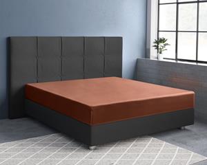 RoyalTextile - Hoeslaken Katoen-Satijn - Bruin - 160 x 200