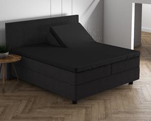 RoyalTextile - Splittopper Hoeslaken Dubbel Jersey - Zwart - 180 x 200/220